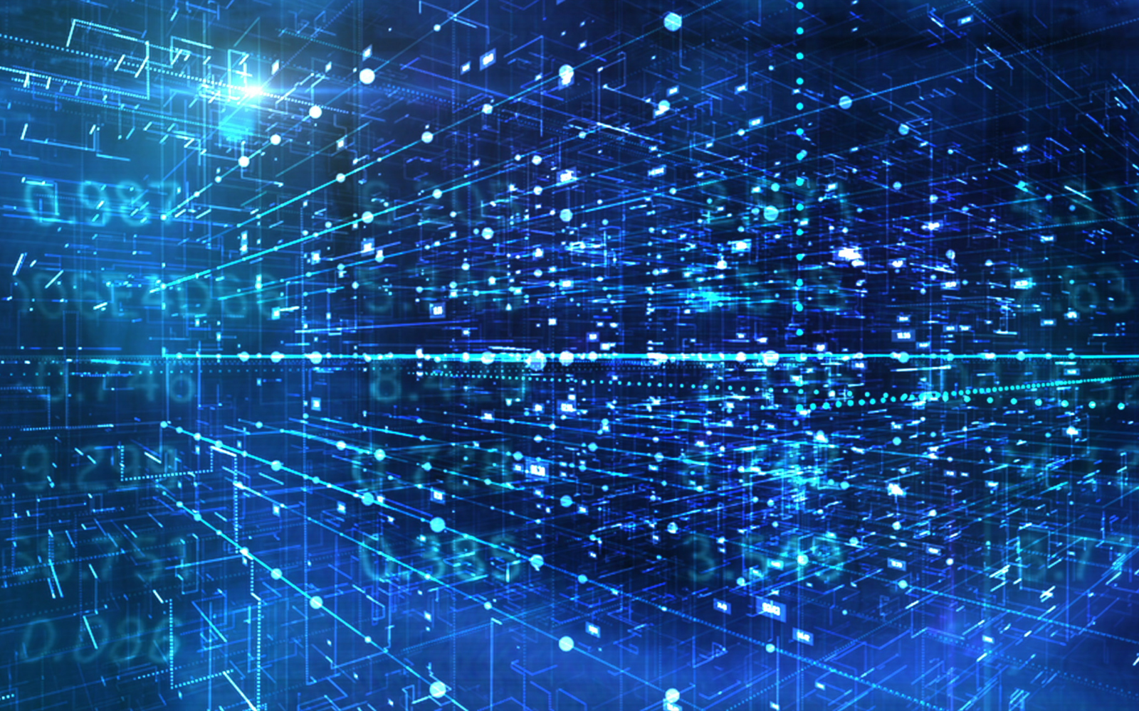 デジタルデータの流れを表すテクノロジーイメージ
