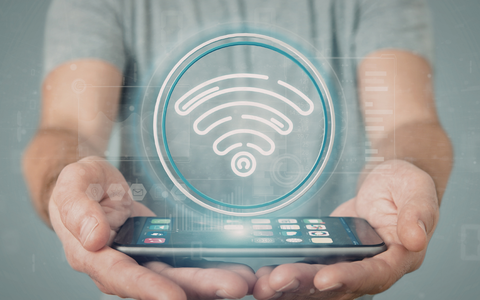 スマートフォンから発信されるWi-Fi信号のイメージ
